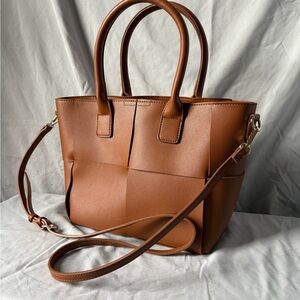 Forever 21 Brown Leather Tote Bag